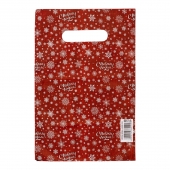 Красный подарочный новогодний пакет с вырубной ручкой (20х30 см) - Сима-Ленд - купить с доставкой в Мытищах