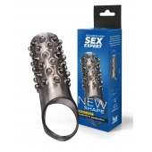 Дымчатая насадка на пенис с выпуклостями - 12 см. - Sex Expert - в Мытищах купить с доставкой