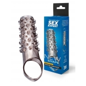 Дымчатая насадка на пенис с шипами и выпуклостями - 12 см. - Sex Expert - в Мытищах купить с доставкой