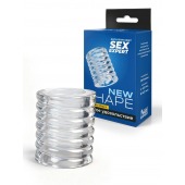 Прозрачная сквозная насадка на пенис с ребрышками - Sex Expert - в Мытищах купить с доставкой