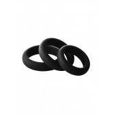 Набор из 3 черных эрекционных колец Smooth Silicone Cockring Pack - Dream Toys - в Мытищах купить с доставкой