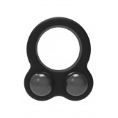 Черное эрекционное кольцо с утяжелителями Cockring Dual Weight - Dream Toys - в Мытищах купить с доставкой