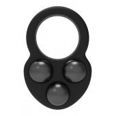 Черное эрекционное кольцо с утяжелителями - Dream Toys - в Мытищах купить с доставкой