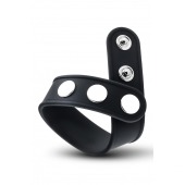 Черное эрекционное кольцо на кнопках - Blush Novelties - в Мытищах купить с доставкой