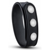 Черное эрекционное кольцо на кнопках - Blush Novelties - в Мытищах купить с доставкой