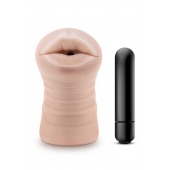 Телесный мастурбатор-ротик Nicole Vibrating Masturbator - Blush Novelties - в Мытищах купить с доставкой