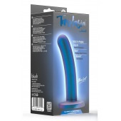 Синяя насадка с гладкой поверхностью Surrender 5.75 Inch Intermediate Pegging Dildo - 14,6 см. - Blush Novelties - купить с доставкой в Мытищах