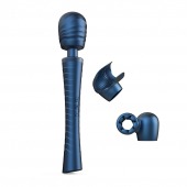 Синий вибромассажёр с насадками Man.wand Edgy - Manwan - в Мытищах купить с доставкой