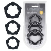 Набор из 3 эрекционных колец Beaded Silicone Cockring Set - Shots Media BV - в Мытищах купить с доставкой