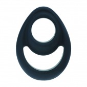 Черное эрекционное кольцо Double Ergo Silicone Cockring - Shots Media BV - в Мытищах купить с доставкой