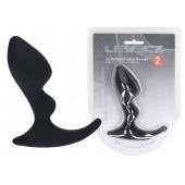 Черная анальная пробка для массажа простаты Double Ripple Silicone Prostate Massager - Shots Media BV - в Мытищах купить с доставкой