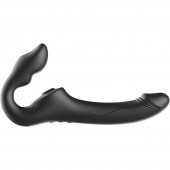 Черный безремневой страпон с 3 моторами - Ibiza - купить с доставкой в Мытищах