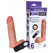 Фаллическая насадка Харнесс UNICOCK 6  с вибрацией - 18 см. - LOVETOY (А-Полимер) - купить с доставкой в Мытищах