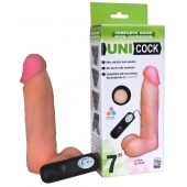 Фаллическая насадка Харнесс UNICOCK 7  с вибрацией - 19 см. - LOVETOY (А-Полимер) - купить с доставкой в Мытищах