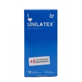 Классические презервативы Unilatex Natural Plain - 12 шт. + 3 шт. в подарок - Unilatex - купить с доставкой в Мытищах