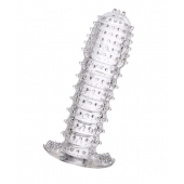 Гелевая прозрачная насадка c шипами - 12 см. - Toyfa Basic - в Мытищах купить с доставкой