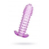 Гелевая фиолетовая насадка с шипами - 12 см. - Toyfa Basic - в Мытищах купить с доставкой