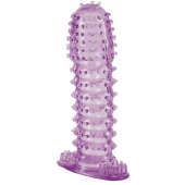 Гелевая фиолетовая насадка с шипами - 12 см. - Toyfa Basic - в Мытищах купить с доставкой