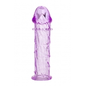 Гладкая фиолетовая насадка с усиками под головкой - 12,5 см. - Toyfa Basic - в Мытищах купить с доставкой