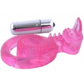 Розовая вибронасадка со стимулятор клитора   Язычок - Toyfa Basic - в Мытищах купить с доставкой