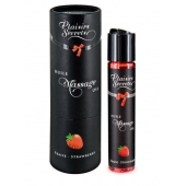 Массажное масло с ароматом клубники Huile de Massage Gourmande Fraise des Bois - 59 мл. - Plaisir Secret - купить с доставкой в Мытищах