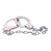 Наручники из металла с длинной цепочкой CHROME HANDCUFFS METAL HANDCUFFS W. KEY - NMC - купить с доставкой в Мытищах