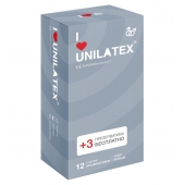 Презервативы с рёбрами Unilatex Ribbed - 12 шт. + 3 шт. в подарок - Unilatex - купить с доставкой в Мытищах