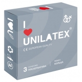 Презервативы с рёбрами Unilatex Ribbed - 3 шт. - Unilatex - купить с доставкой в Мытищах