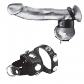 Утяжка для мошонки и пениса Cock Ring With 1  Ball Stretcher And Optional Weight Ring - BlueLine - купить с доставкой в Мытищах