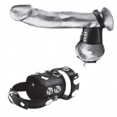 Утяжка на пенис и мошонку Cock Ring With 1.5  Ball Stretcher And Optional Weight Ring - BlueLine - купить с доставкой в Мытищах