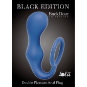 Синее эрекционное кольцо с анальной пробкой Double Pleasure Anal Plug - Lola Games - в Мытищах купить с доставкой