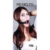 Чёрный кожаный чокер-кляп Tyra Black - Rebelts - купить с доставкой в Мытищах