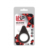 Чёрное эрекционное кольцо LIT-UP SILICONE STIMU RING 1 BLACK - Dream Toys - в Мытищах купить с доставкой