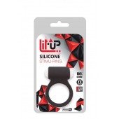 Чёрное эрекционное виброкольцо LIT-UP SILICONE STIMU RING 3 BLACK - Dream Toys - в Мытищах купить с доставкой