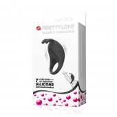 Чёрное эрекционное кольцо с вибрацией Rabbit Vibrator - Baile - в Мытищах купить с доставкой