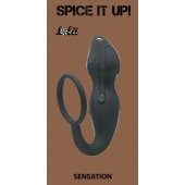 Серое эрекционное кольцо Sensation с анальным стимулятором - Lola Games - в Мытищах купить с доставкой