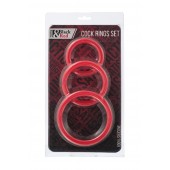 Набор из 3 красных эрекционных колец различного диаметра - ToyFa - в Мытищах купить с доставкой