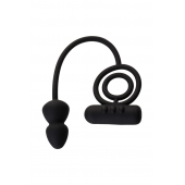 Чёрное эрекционное кольцо с вибропулькой и анальным хвостом - Erotist Adult Toys - в Мытищах купить с доставкой
