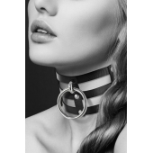 Чёрный тройной чокер с большим кольцом - Bijoux Pour Toi - купить с доставкой в Мытищах