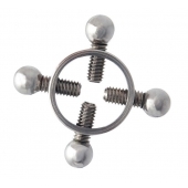 Серебристые зажимы для сосков на винтах - ToyFa - купить с доставкой в Мытищах