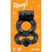 Чёрное эрекционное кольцо Rings Treadle с подхватом - Lola Games - в Мытищах купить с доставкой