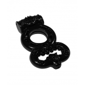 Чёрное эрекционное кольцо Rings Treadle с подхватом - Lola Games - в Мытищах купить с доставкой