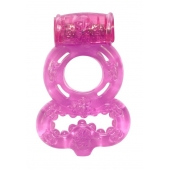 Розовое эрекционное кольцо Rings Treadle с подхватом - Lola Games - в Мытищах купить с доставкой