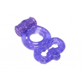 Фиолетовое эрекционное кольцо Rings Treadle с подхватом - Lola Games - в Мытищах купить с доставкой