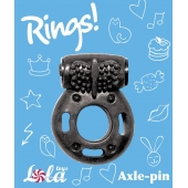 Черное эрекционное кольцо с вибрацией Rings Axle-pin - Lola Games - в Мытищах купить с доставкой