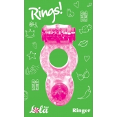 Розовое эрекционное кольцо с вибрацией Rings Ringer - Lola Games - в Мытищах купить с доставкой