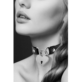 Черный чокер с замком в форме сердца - Bijoux Pour Toi - купить с доставкой в Мытищах