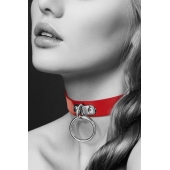 Красный узенький чокер с кольцом - Bijoux Pour Toi - купить с доставкой в Мытищах