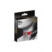 Красный узенький чокер с кольцом - Bijoux Pour Toi - купить с доставкой в Мытищах