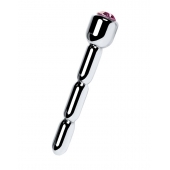 Серебристый уретральный плаг со стразом - 7 см. - ToyFa - купить с доставкой в Мытищах